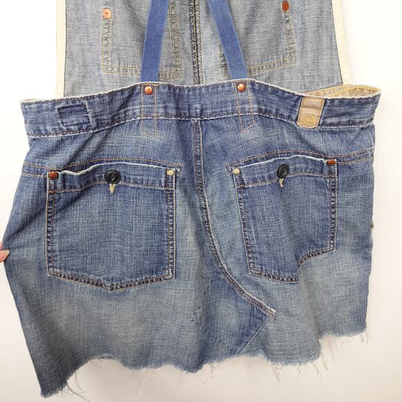 Vintage Y2K AG Adriano Goldschmied Denim Jean Skirt Overalls Skirtall size 32R - Picture 5 of 16